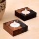Square Wooden T-light Candle Holder -2 Piece